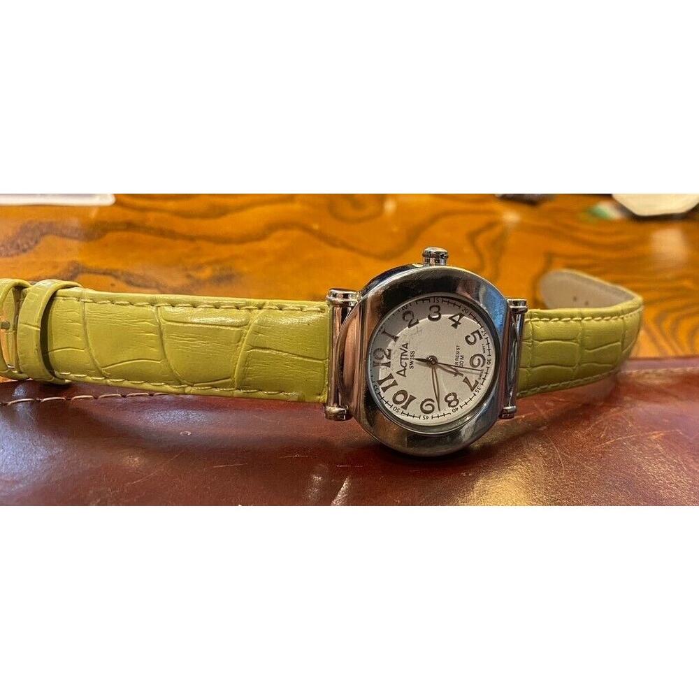 Women's 35mm Silver Tone Activa Watch, Swiss Movement, WR 30M